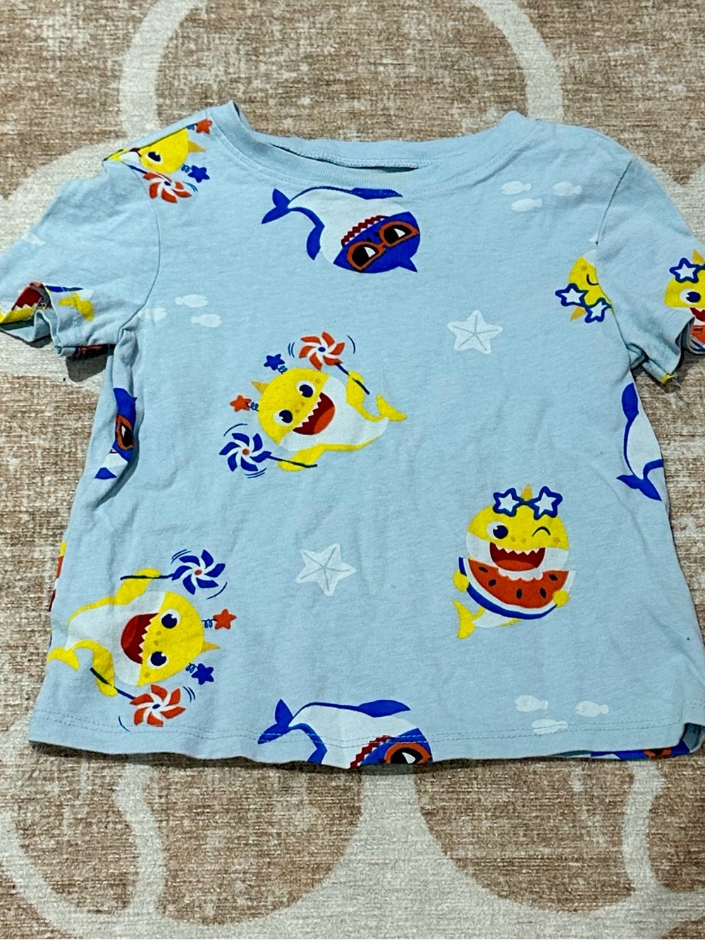 Nickelodeon Baby Shark Kids Light Blue Graphic Tee